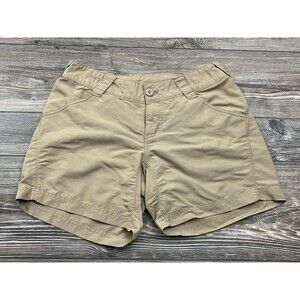 Columbia Womens Small  PFG Beige Shorts Omni Shade Nylon Hiking Fishing Camping